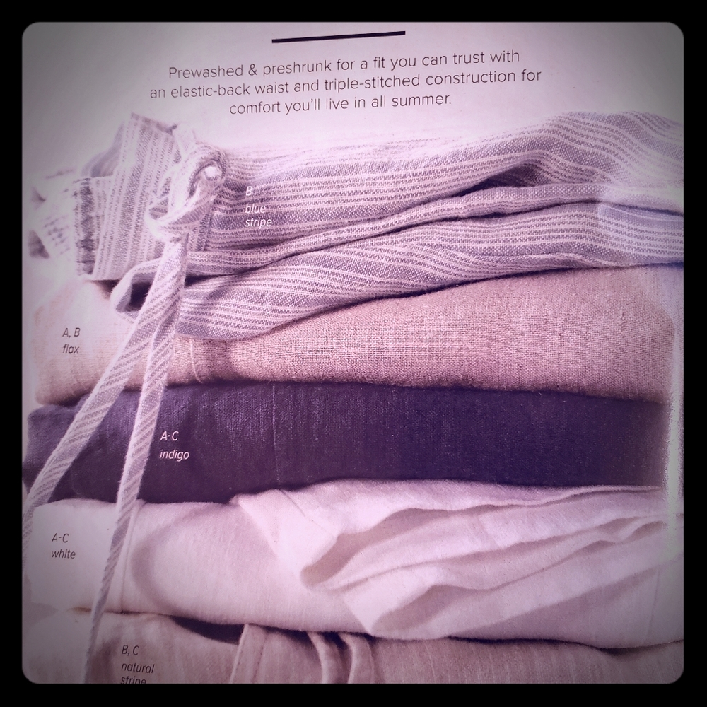 Orvis Shoreline Linen Cruiser Pants Blue Stripe